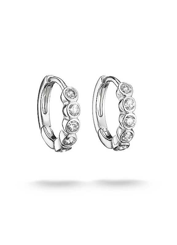 Thomas Sabo Silver Sterling Cz Hoop Earrings 0.25 X 1.09Cm - Image 3