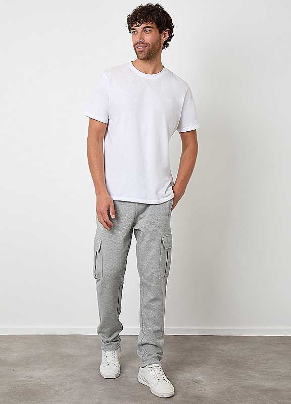 Threadbare Men's Grey Cargo Joggers In | Size: 2XL - Image 4