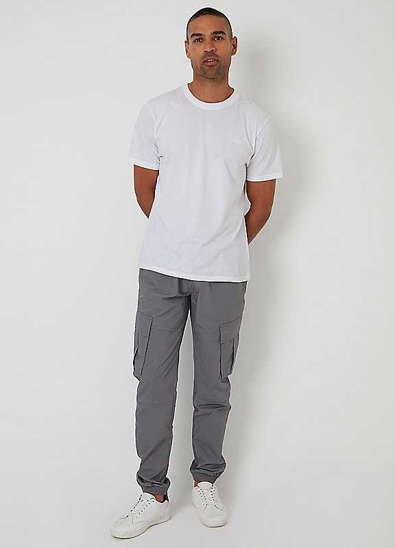 Threadbare Men's Grey Elasticated Waist Cargo Trousers In Slate - Image 3