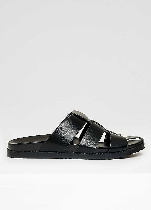 Threadbare Black Gladiator Slipon Sandals Size 9