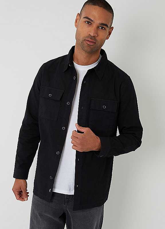 Threadbare Men's Black Lightweight Shacket In | : Small - Image 3