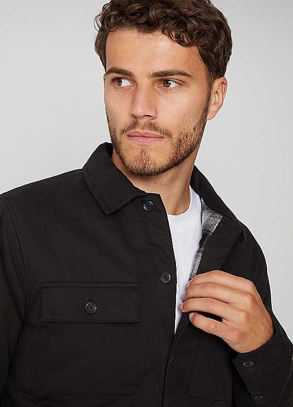 Threadbare Men's Black Lightweight Shacket In | : Extra Large - Image 3