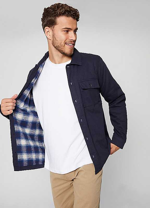 Threadbare Men's Navy Lightweight Shacket In | : 2XL - Image 4