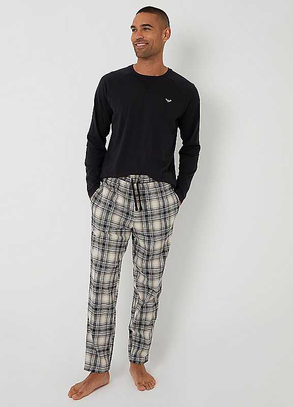 Threadbare Men's Black Long Lounge Set In | Size: Xl - Image 2