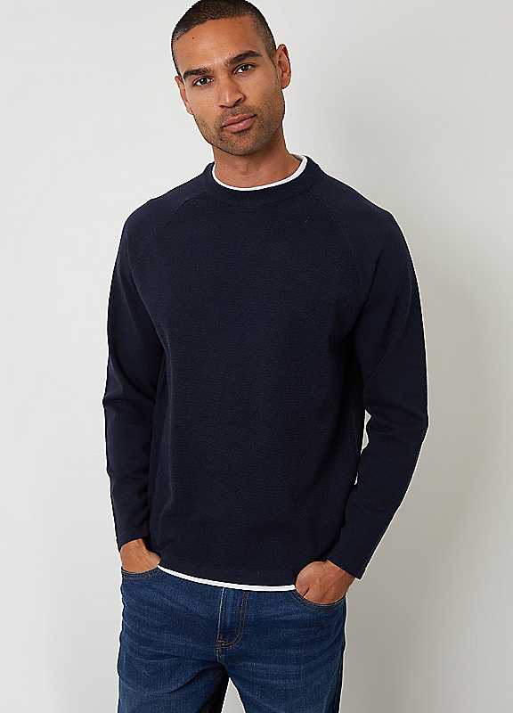 Threadbare Men' Blue Trainer Crew Neck Jumper in Size S, Sports Direct - Image 5
