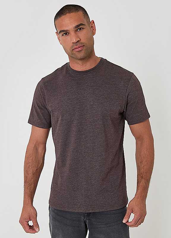 Threadbare Men's Brown Regular Fit Cotton Rich T-Shirt In | Size: Large - Image 3