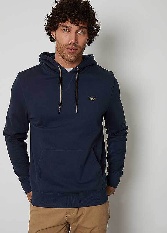 Threadbare Navy Pullover Hoodie Large