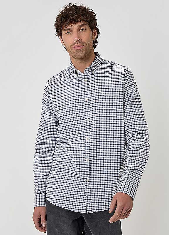 Threadbare Men's Grey Regular Fit Cotton Oxford Shirt In | Size: Xl - Image 3