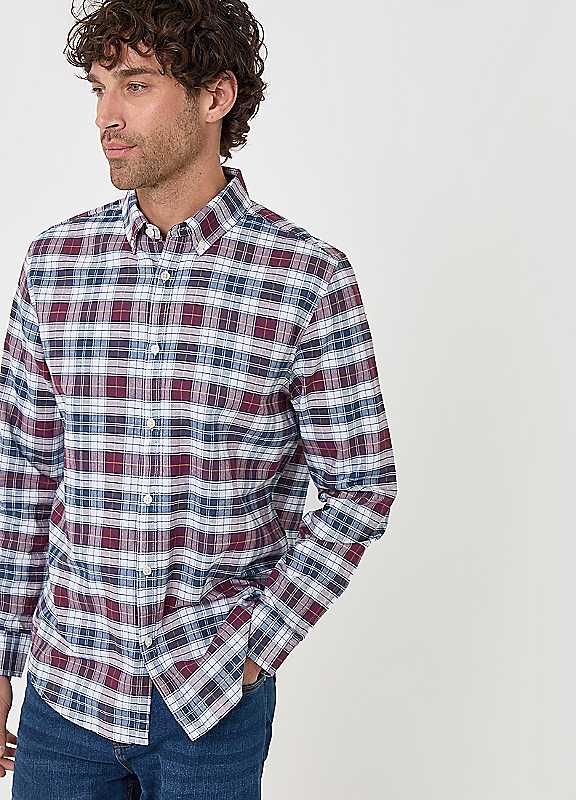 Threadbare Men's Red Regular Fit Cotton Oxford Shirt In | : Medium - Image 3
