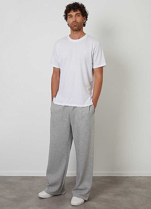 Threadbare Men's Grey Wide Leg Joggers In Light - Image 4