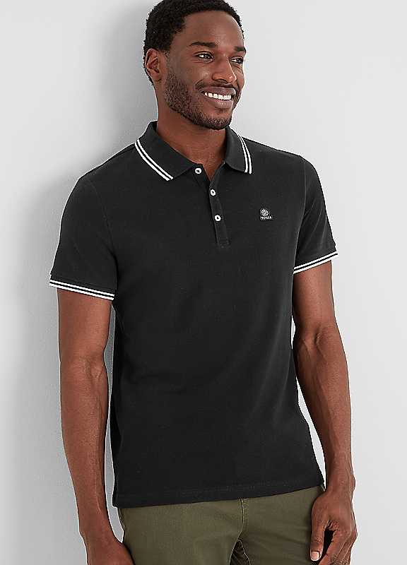 Tog24 Men's Black 'Biston' 100% Cotton Pique Polo Shirt In | Size: Medium - Image 2