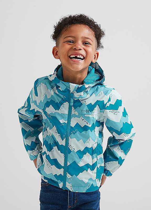 Tog24 Mosaic Mountain Print Copley Waterproof Jacket Small Kids