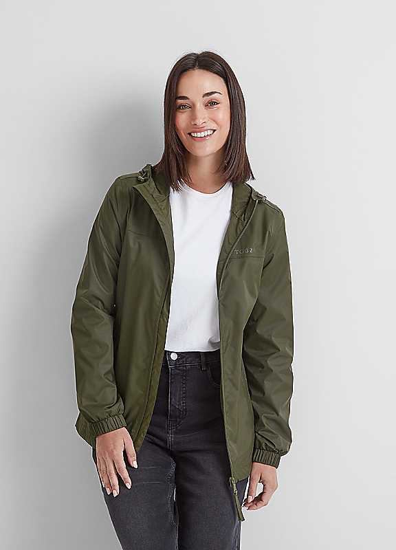 Tog24 Women's Khaki Craven Waterproof Packaway Jacket Size 16