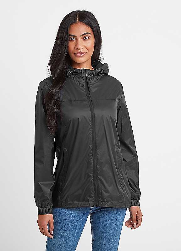 Tog24 Women's Black Craven Waterproof Packaway Jacket Size 16