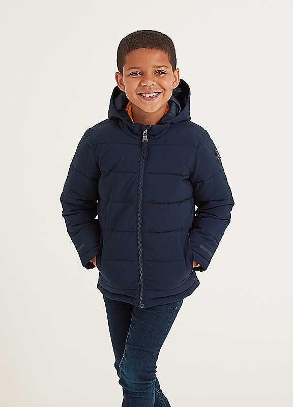 Tog24 Boys Dark Indigo Harecroft Padded Jacket Small Kids
