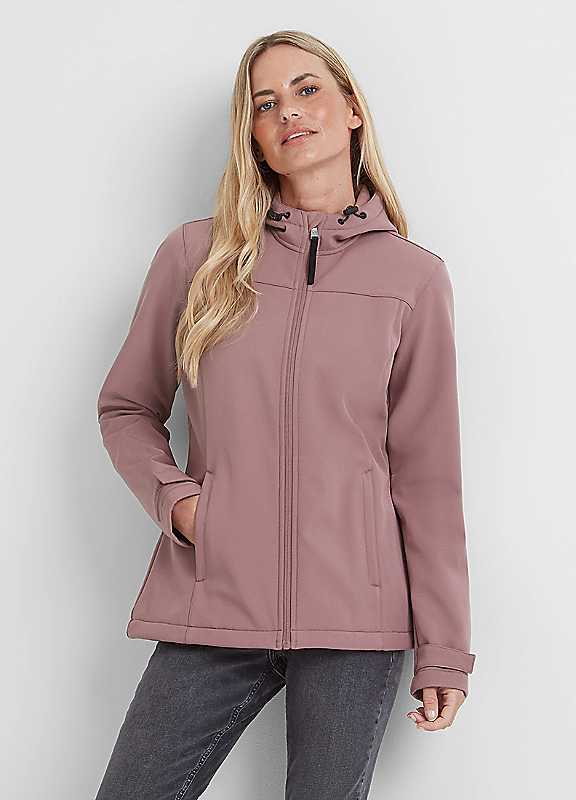 Tog24 Women's Mauve Keld Softshell Hooded Jacket Size 14