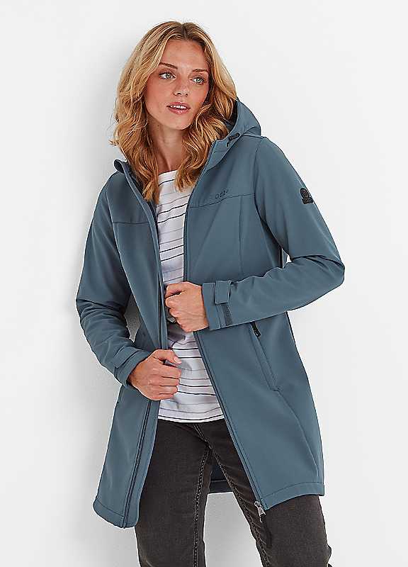 Tog24 Women's Blue Stone Keld Softshell Long Jacket Size 12