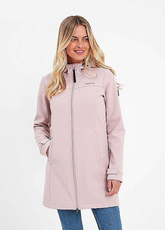 Tog24 Women's Dusky Pink Keld Softshell Long Jacket Size 22