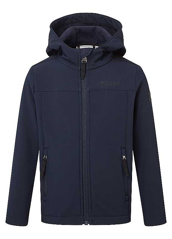 Tog24 Navy Koroma Softshell Hooded Jacket Small Kids