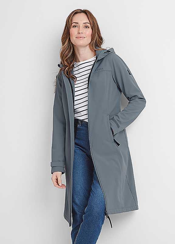 Tog24 Women's Graphite Maribel Extra Long Softshell Jacket Size 20