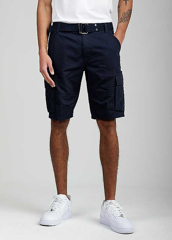 Tokyo Laundry Men's Navy Cotton Ripstop Cargo Shorts In | Size: Large - Image 2