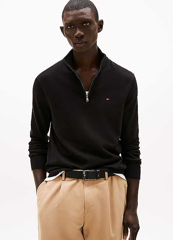Tommy Hilfiger Half-Zip Sweater Black Small - Image 4