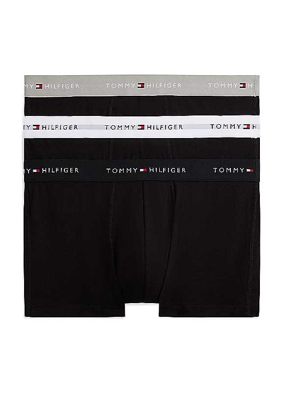 Tommy Hilfiger Men's 3-Pack Logo Waistband Trunks Black Large - Image 9
