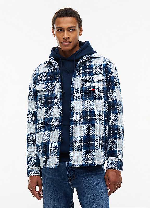 Tommy Jeans Men's Check Oversized-Fit Overshirt - Navy Check - XL - Image 3
