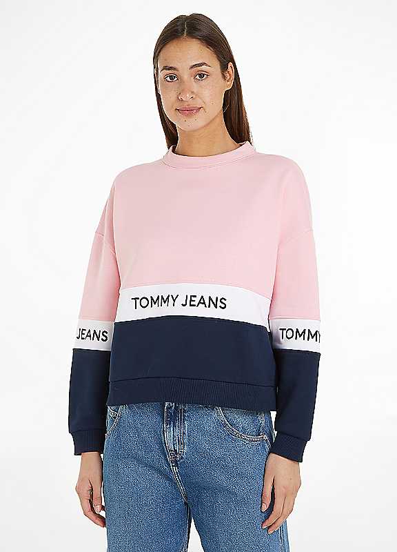 Tommy Jeans Pink Crew Neck Sweater Medium