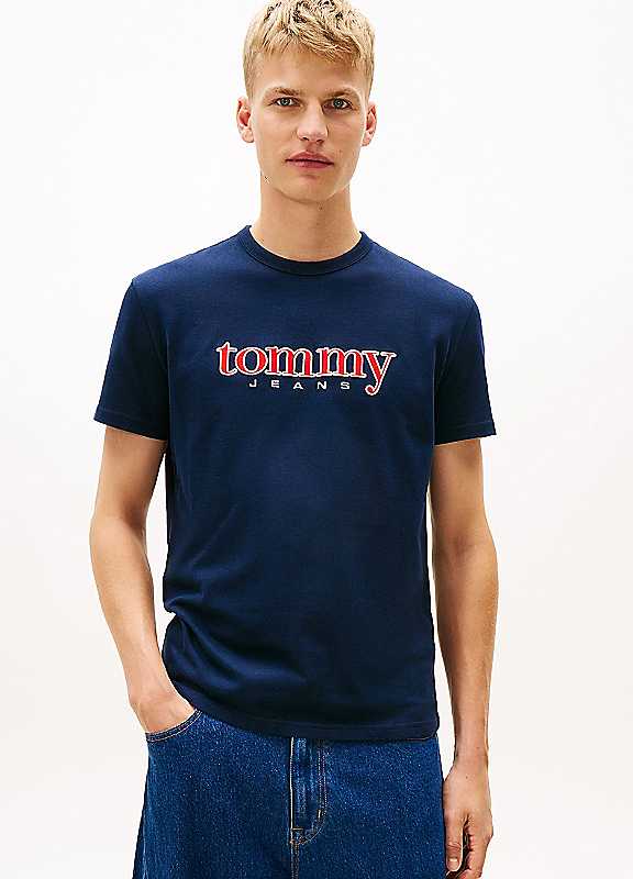 Tommy Jeans Men's Dark Night Navy Regular Fit Crew Neck Short Sleeve Jersey T-Shirt - Xl - Image 2