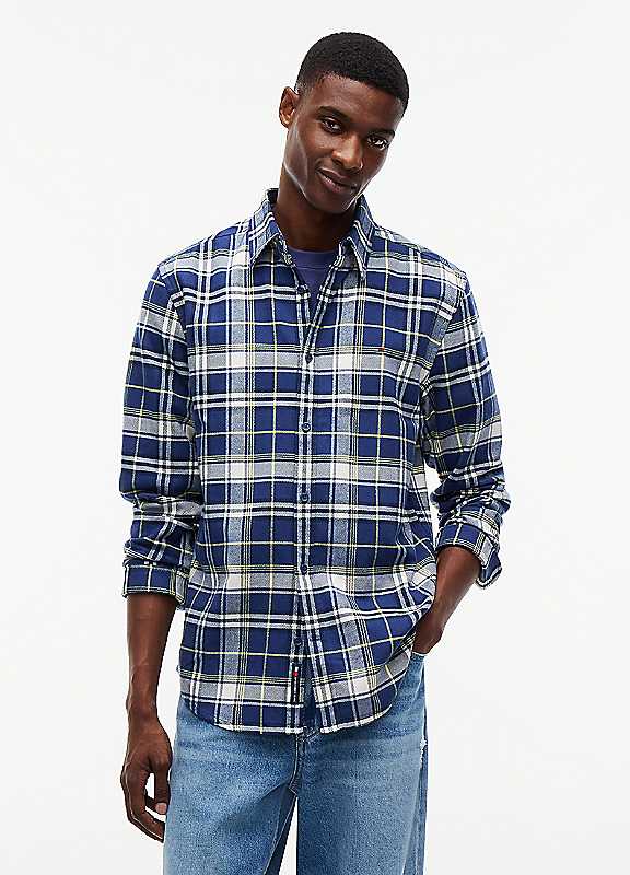 Tommy Jeans Men's Flannel Check Long-Sleeve Shirt - Navy Check - M - Image 3