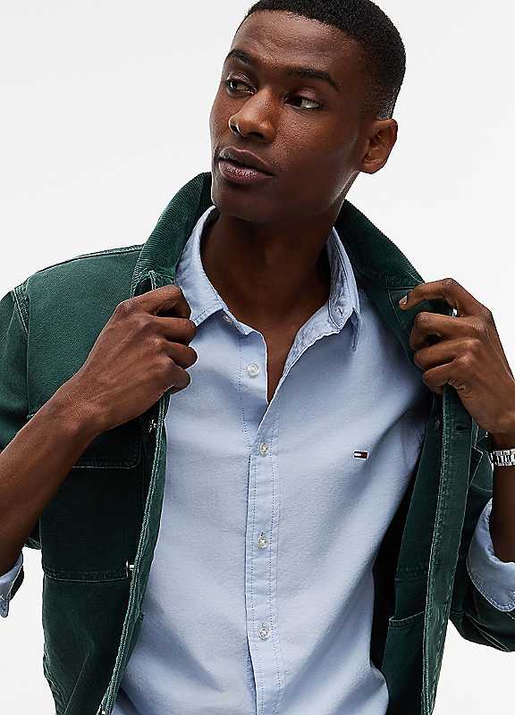 Tommy Jeans Men's Oxford Cotton Long-Sleeve Slim-Fit Shirt - Blue - XL - Image 2
