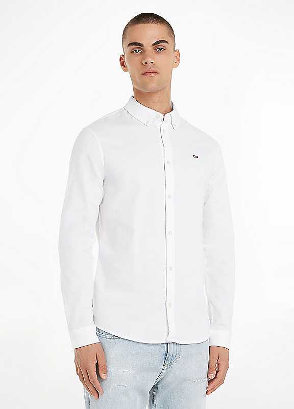 Tommy Jeans White Long Sleeve Shirt Extra Large