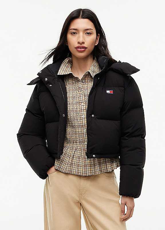 Tommy Jeans Cropped Alaska Puffer - Female - Winter Jackets - Black - M - Jackets - Image 2