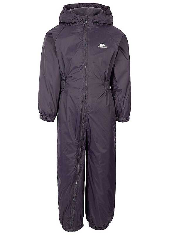 Trespass Infant Dark Grey Babies Button Rain Suit