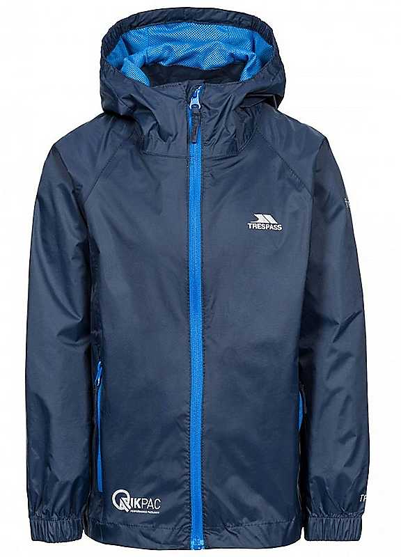 Trespass Kids Navy Qikpac Waterproof Packaway Jacket