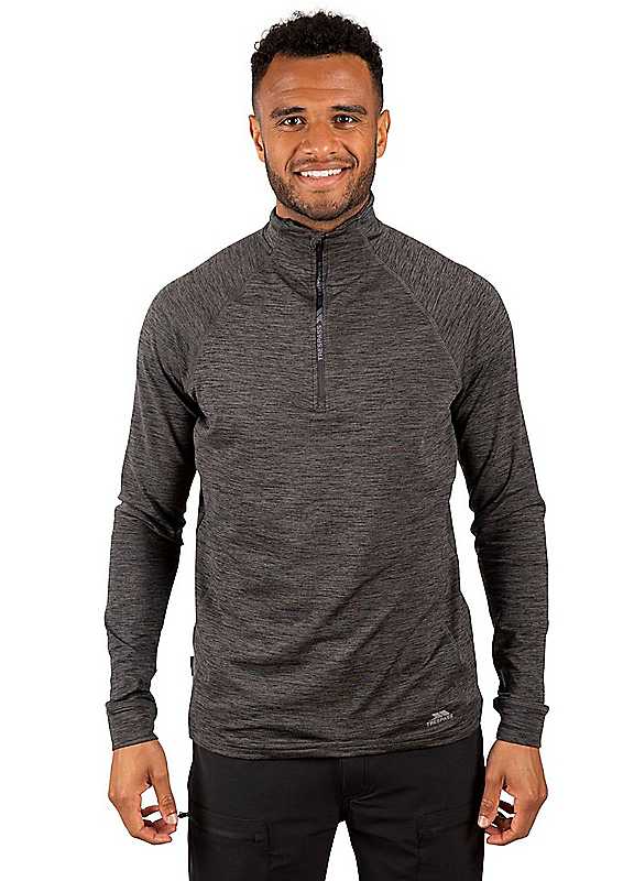 Trespass Men's Black Harold Half Zip Fleece Sweatshirt