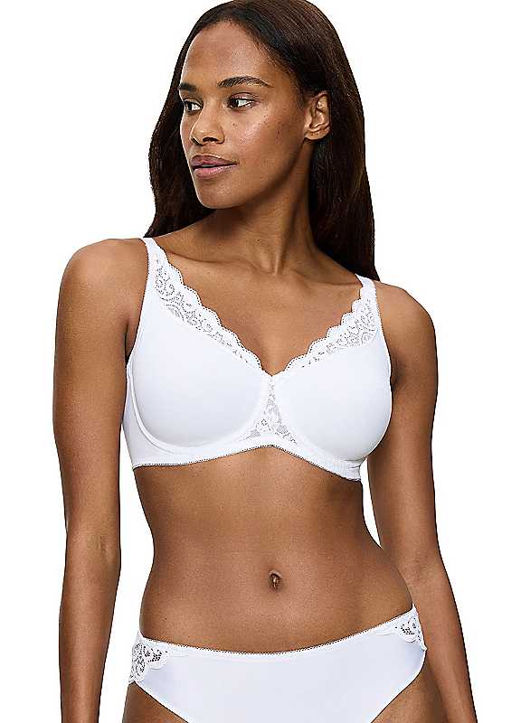 Triumph White Amourette Minimizer Bra 38D