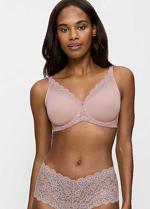 Triumph Mauve Rose Amourette Underwired Minimiser Bra 34Dd