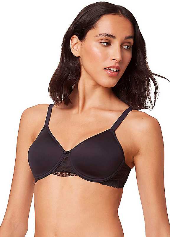 Triumph Black Modern Lace Underwired Spacer Tshirt Bra 40C