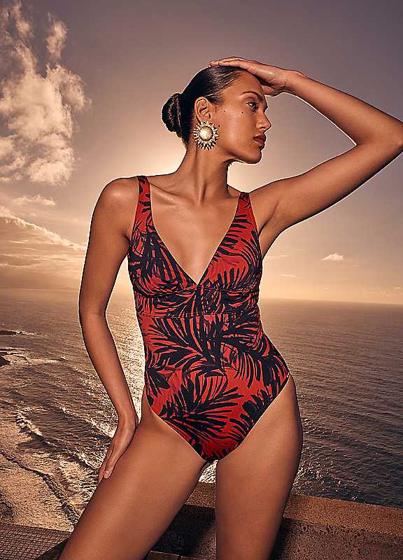 Triumph Summer Palm Swimsuit, Black, Size 40C, Women - Image 3