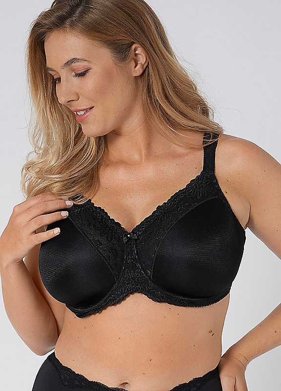 Triumph Black Underwired Ladyform Soft Minimiser Bra 36F