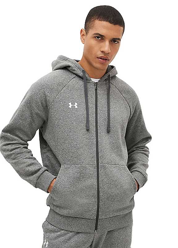Under Armour Grey Rival Fleece Full Zip Hoodie