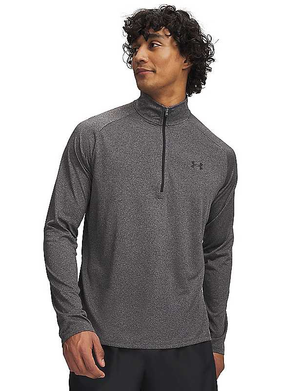 Under Armour Men's Carbon Heather Armour Ua Tech ½ Zip Long Sleeve - L - Image 12