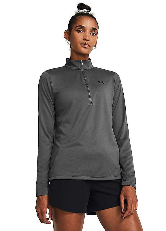 Under Armour Women's Carbon Heather Armour Tech Half Zip Top - 12 (M) - Image 2