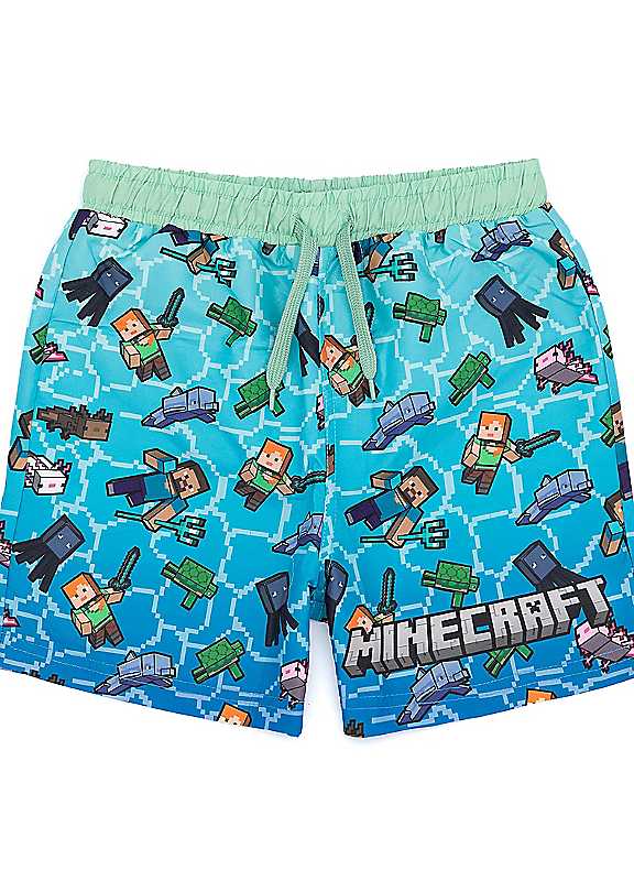 Minecraft (10-11 Years) Swim Shorts (Boys Blue) - Image 4