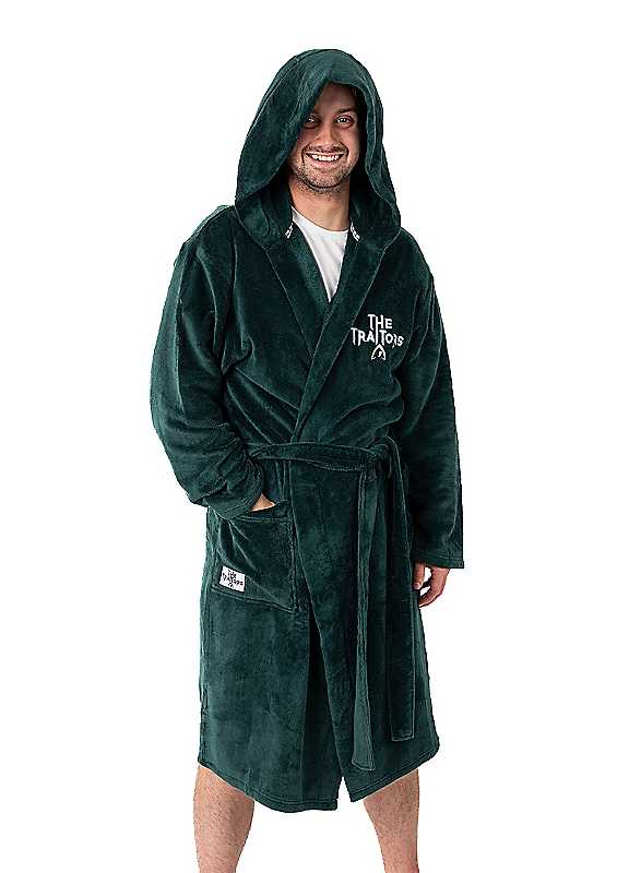 B&Q - The Traitors Unisex Green Logo Hooded Bathrobe (Medium) - Image 3