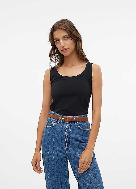 Vero Moda Black Basic Vest Top Medium
