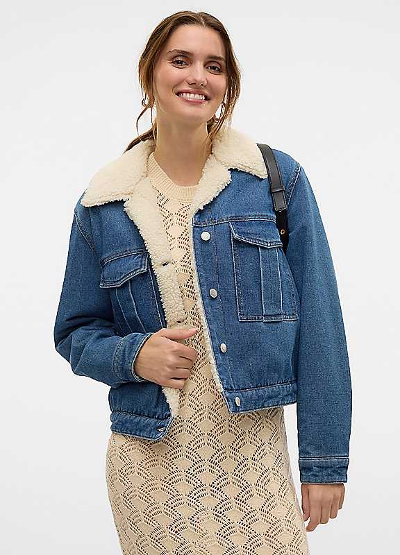 Vero Moda Blue Denim Transitional Jacket Medium