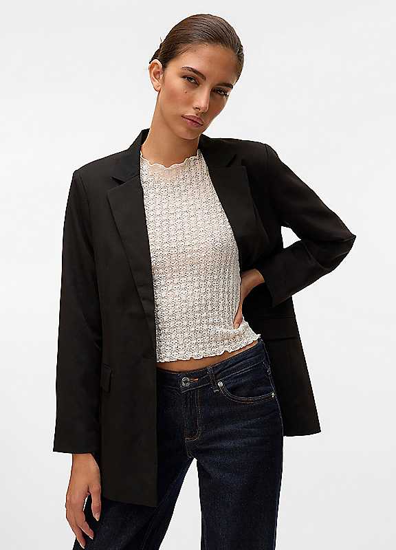Vero Moda Black Longline Blazer Size 16